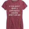 Top 10 β€οΈ Instant Message π© Women's Heather Wine 'Sarcastic Answer' Relaxed-Fit Tee - π© Women For π© Womens Plus π 1 Top 10 β€οΈ Instant Message π© Women's Heather Wine 'Sarcastic Answer' Relaxed-Fit Tee - π© Women For π© Womens Plus π -Don"t AsK Shop zu100377113 main tm1633979519
