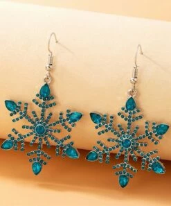 Deals 🥰 Don't AsK Blue Crystal & Goldtone Snowflake Drop Earrings For 👩 Women 🎁