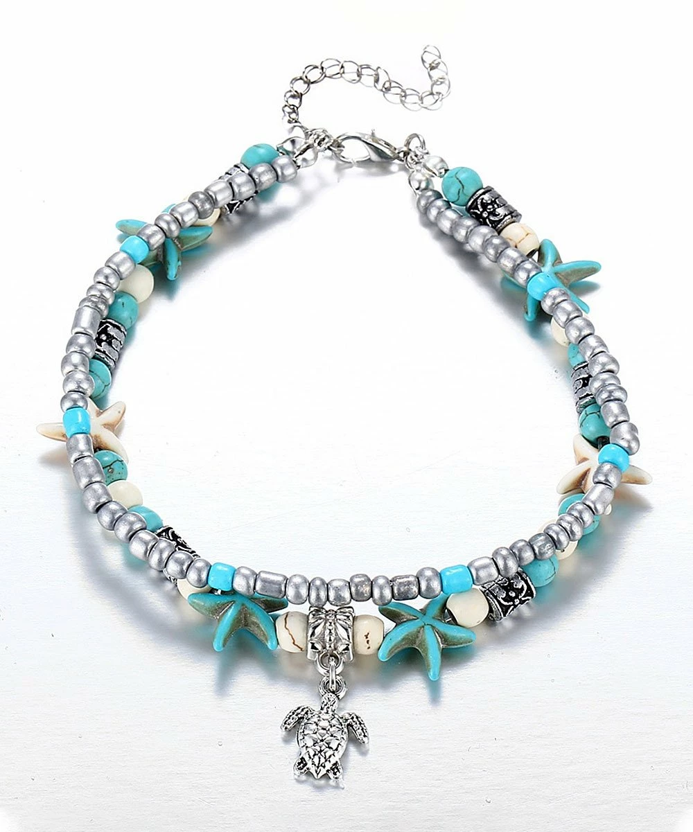 Buy π€© Don't AsK Teal Starfish & Turtle Beaded Anklet Set For π© Women π 4 Buy π€© Don't AsK Teal Starfish & Turtle Beaded Anklet Set For π© Women π - Image 2