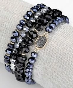 Buy 🔥 Don't AsK Black & Purple Beaded Bracelets For 👩 Women 👍