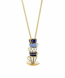 Outlet ✔️ Don't AsK Purple Resin & Goldtone Teacup Pendant Necklace For 👩 Women 🔥