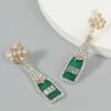 Outlet 🔔 Don't AsK Green Crystal & Imitation Pearl Pavé Champagne Bottle Drop Earrings For 👩 Women 😀 -Don"t AsK Shop zu105372520 main tm1651771038