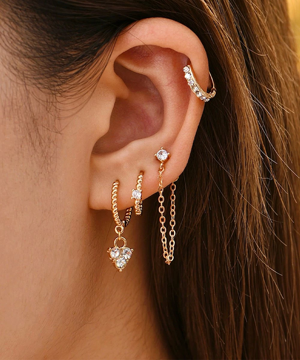 Best Sale π Don't AsK Crystal & Goldtone Huggie Earrings Set For π© Women π 3 Best Sale π Don't AsK Crystal & Goldtone Huggie Earrings Set For π© Women π