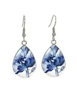 Coupon ✔️ Don't AsK Blue Floral Teardrop Earrings For 👩 Women ✨