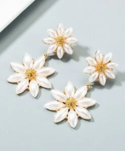 Coupon 😍 Don't AsK Imitation Pearl & Goldtone Dual-Flower Drop Earrings For 👩 Women 🤩