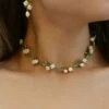 Best reviews of ⌛ Don't AsK Imitation Pearl & Green Floral Choker Necklace For 👩 Women ⭐ -Don"t AsK Shop zu106236597 main tm1655324481