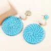 Buy ✨ Don't AsK Blue Rattan Circular Drop Earrings For 👩 Women ✔️ -Don"t AsK Shop zu106986216 main tm1657035260