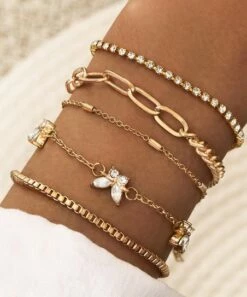 Coupon ✨ Don't AsK Crystal & Goldtone Butterfly-Charm Chain Bracelet Set For 👩 Women ❤️