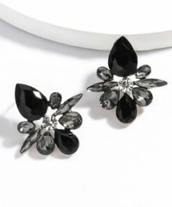 Best deal ❤️ Don't AsK Black Crystal & Silvertone Geometric Stud Earrings For 👩 Women ❤️