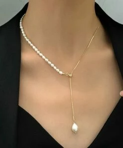Cheap 🧨 Don't AsK Cultured Pearl & Goldtone Lariat Necklace For 👩 Women 🎁