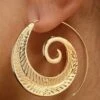 Hot Sale 💯 Don't AsK Goldtone Swirled Leaf Threader Earrings For 👩 Women 🎁 -Don"t AsK Shop zu107209150 main tm1658169549