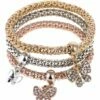 Brand new 🎉 Don't AsK Crystal & Tri-Tone Butterflies Stretch Bracelet Set For 👩 Women ❤️ -Don"t AsK Shop zu107268471 main tm1658856176