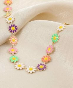 Brand new 😉 Don't AsK Pink & Green Daisy Bead Choker Necklace For 👩 Women 🔥 -Don"t AsK Shop zu107849977 alt 3 tm1660159916