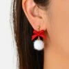 Best reviews of ⭐ Don't AsK Red & White Bow & Pom-Pom Drop Earrings For 👩 Women ✔️ -Don"t AsK Shop zu107910363 main tm1661198487