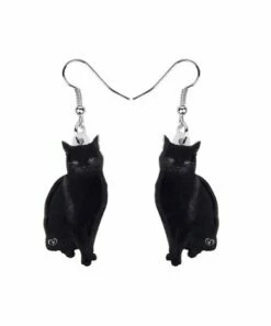 Outlet 😍 Don't AsK Black Cat Drop Earrings For 👩 Women 👍