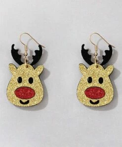 Best reviews of ⌛ Don't AsK Red & Goldtone Glittering Reindeer Drop Earrings For 👩 Women 🎁