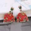 Discount ⭐ Don't AsK Red & Goldtone Ugly ❄ Christmas Sweater 'Lets Get Lit' Drop Earrings For 👩 Women 👍 -Don"t AsK Shop zu107914188 main tm1661198811