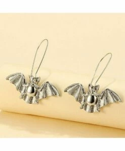 Promo 🛒 Don't AsK Silvertone Bat Drop Earrings For 👩 Women 🎉 -Don"t AsK Shop zu107915082 alt 1 tm1660772953