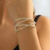 Best Pirce 🛒 Don't AsK Crystal & Silvertone Crossover Cuff For 👩 Women 😀 -Don"t AsK Shop zu108519152 main tm1663259113