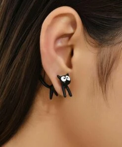 Best Sale β€οΈ Don't AsK Black Cat Stud Earrings For π© Women π₯