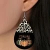 Best deal 🛒 Don't AsK Khaki & Black Leopard Pumpkins 'It's Fall Y'all' Teardrop Earrings For 👩 Women 🔥 -Don"t AsK Shop zu108519290 main tm1664409521