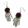 Best deal 🤩 Don't AsK Purple & Silvertone Skeleton Hands & Rose Drop Earrings For 👩 Women 🔔 -Don"t AsK Shop zu108523348 main tm1662140584