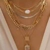 Flash Sale 👏 Don't AsK Crystal & Imitation Pearl Rectangle Solitaire Layered Necklace For 👩 Women ❤️ -Don"t AsK Shop zu109441363 main tm1665576422