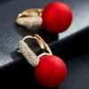 Promo 🧨 Don't AsK Cubic Zirconia & Red Satin Ball Pave Drop Earrings For 👩 Women 🥰 -Don"t AsK Shop zu109444685 main tm1665576422