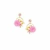 Deals 🎉 Don't AsK Pink Crystal & Goldtone Rose Circle Stud Earrings For 👩 Women ⌛ -Don"t AsK Shop zu109499318 main tm1665609646