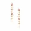 Buy 🔔 Don't AsK Pink Crystal & Goldtone Geometric Long Drop Earrings For 👩 Women ⭐ -Don"t AsK Shop zu109499325 main tm1665609646
