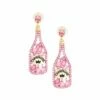 New 🧨 Don't AsK Pink Crystal & Goldtone 'Champagne' Bottle Drop Earrings For 👩 Women 😀 -Don"t AsK Shop zu109508228 main tm1665609646