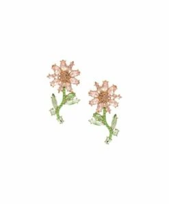 Best Pirce 🔥 Don't AsK Peach Crystal & Goldtone Daisy Drop Earrings For 👩 Women 🎉