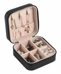 Flash Sale 💯 Don't AsK Black Square Travel Jewelry Case For Home & Garden 🎁