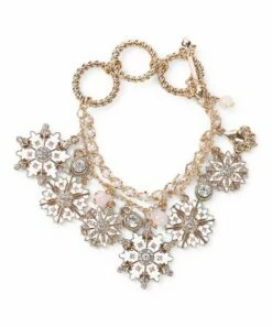 Deals 🛒 Don't AsK White & Goldtone Snowflake Charm Toggle Bracelet For 👩 Women 🛒
