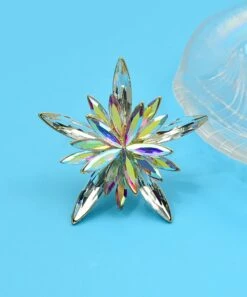 Discount ⌛ Don't AsK Iridescent Crystal & Goldtone Aurora Snowflake Brooch For 👩 Women 🧨