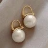 Buy 🔔 Don't AsK Imitation Pearl & Goldtone Leverback Earrings For 👩 Women 🔥 -Don"t AsK Shop zu109873458 main tm1666890119