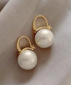 Buy 🔔 Don't AsK Imitation Pearl & Goldtone Leverback Earrings For 👩 Women 🔥
