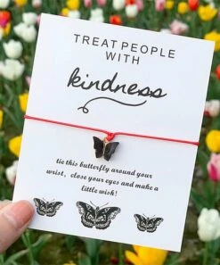 Cheap 🧨 Don't AsK Red & Black Butterfly Charm Bracelet For 👩 Women ⭐