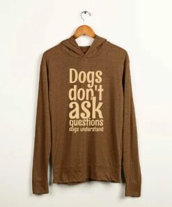 Best Sale π CherryLoom Dark Rust 'Dogs Don't Ask Questions' Hooded Long-Sleeve Tee - π© Women, Juniors & Plus β€οΈ