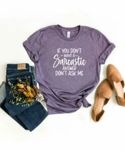 Discount π Simply Sage Market Purple & White 'Sarcastic Answer' Crewneck Tee - π© Women π