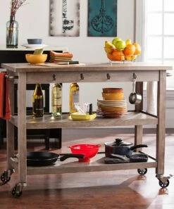 Brand new 🔔 Southern Enterprises Dontos Industrial Kitchen Cart For Home & Garden 😉 -Don"t AsK Shop zu51383826 alt 4 tm1506354821