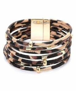 Wholesale 🤩 Don't AsK Brown & Goldtone Cheetah Multi-Strand Bracelet For 👩 Women 🎁
