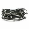 Cheap 🎉 Don't AsK Black Crystal & Silvertone Crystal Wrap Bracelet For 👩 Women 😀 -Don"t AsK Shop zu82361065 main tm1572620978
