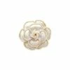 Brand new ❤️ Don't AsK White & Imitation Pearl Rose Brooch For 👩 Women ✔️