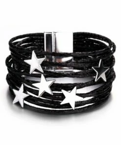 Best reviews of ⌛ Don't AsK Black Stacked Stars Bracelet For 👩 Women 🎁