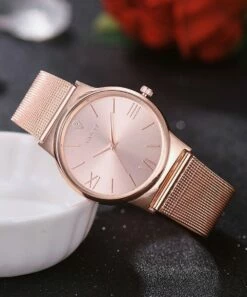 Flash Sale 👏 Don't AsK Rose Goldtone Heart Mesh-Strap ⌚ Watch & Bracelet Set For 👩 Women 🧨 -Don"t AsK Shop zu86255789 alt 2 tm1588193501