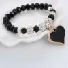 Brand new 🤩 Don't AsK Black & Crystal Shamballa Beaded Heart Bracelet For 👩 Women ❤️ -Don"t AsK Shop zu86567138 main tm1589480452