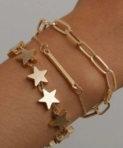 Outlet π Don't AsK Goldtone Star Chain Link Bracelet Set For π© Women β€οΈ