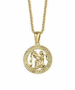 Cheapest ❤️ Don't AsK Goldtone Aquarius Zodiac Sign Pendant Necklace For 👩 Women 🤩