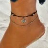 Best Sale ✔️ Don't AsK Black & Silvertone Cord Sun Charm Anklet Set For 👩 Women ❤️ -Don"t AsK Shop zu87959901 main tm1594928497